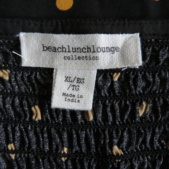 BeachLunchLounge Women’s Dress Polka Dot Shirred Long Sleeves Dress XL - Picture 11 of 12